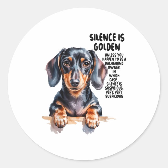 Dachshund Ideas For Women &amp; Novelty Miniature  Classic Round Sticker (Front)