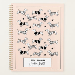 Dachshund illustrated Dog lovers 2025 Planner