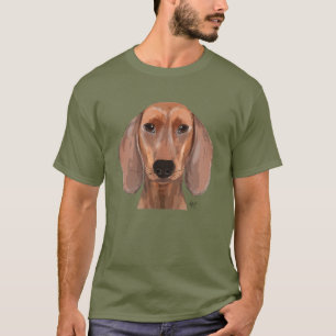 Dachshund Illustration Plain T-Shirt