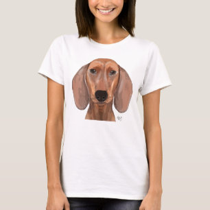 Dachshund Illustration Plain T-Shirt