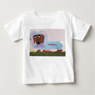 Dachshund in bunny costume baby T-Shirt