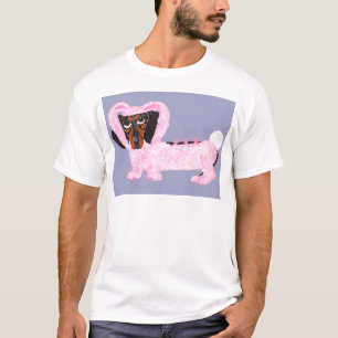 Dachshund In Fuzzy Pink Bunny Suit T-Shirt