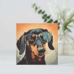 Dachshund in Glasses Card
