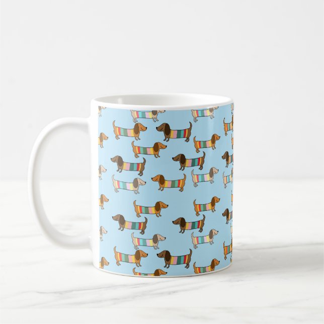 Dachshund in jumpers coffee mug (Left)