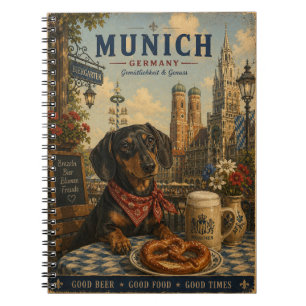 Dachshund in Munich – Vintage Travel Art Notebook