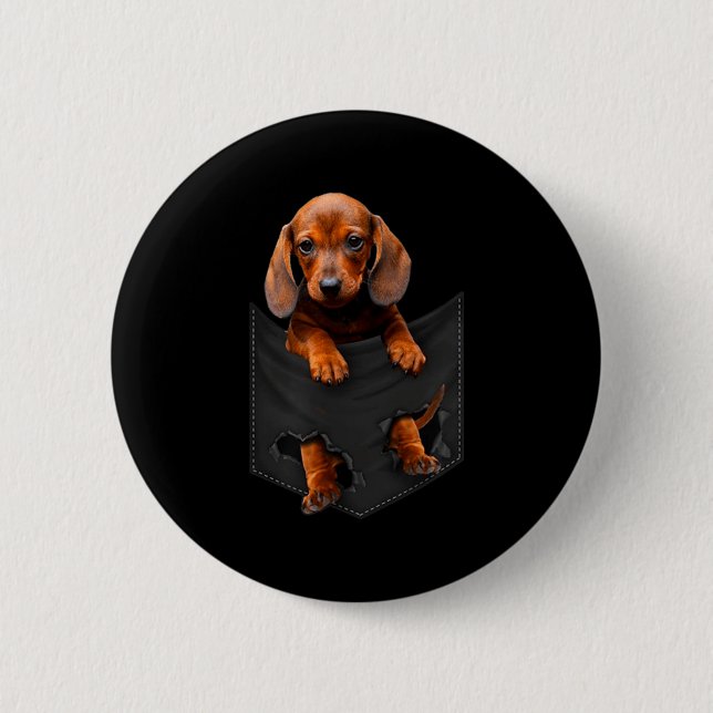 Dachshund In My Cket  6 Cm Round Badge (Front)