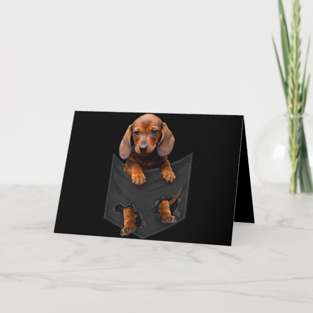 Dachshund In My Pocket Dachshund Weiner Dog Gift Card (Front)