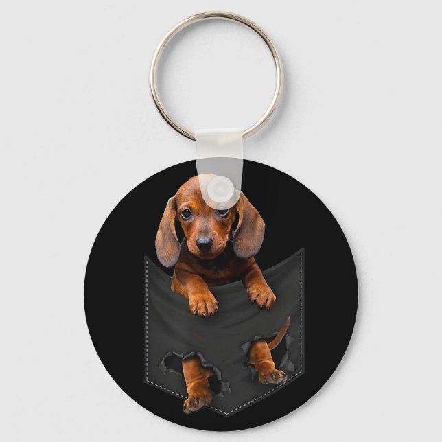 Dachshund In My Pocket Dachshund Weiner Dog Gift Key Ring (Front)