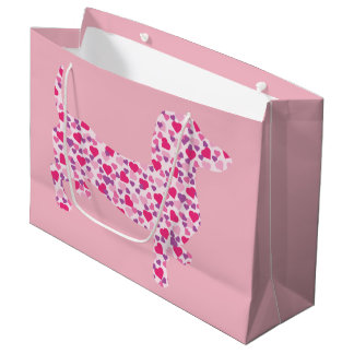 Dachshund in Pink Hearts Large Gift Bag
