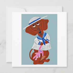  Dachshund in Sailor Suit Invitation
