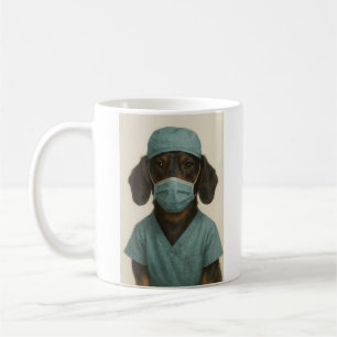 Dachshund in Scrubs Coffee Mug