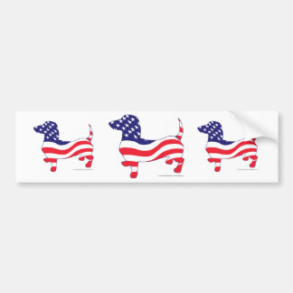 Dachshund in the American Flag Bumper Sticker