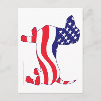 Dachshund in the American Flag Postcard