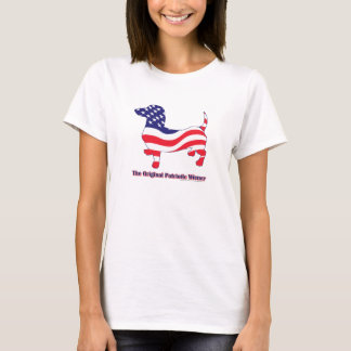 Dachshund in the American Flag T-Shirt