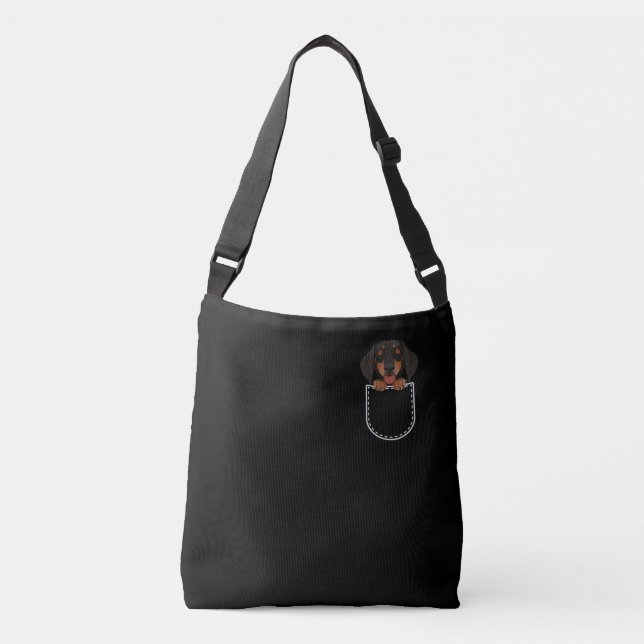 Dachshund In The Breast Pocket Crossbody Bag (Front)