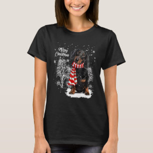 Dachshund In The Snow Merry Christmas Winter T-Shirt