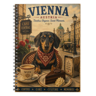 Dachshund in Vienna Vintage Travel Art Notebook