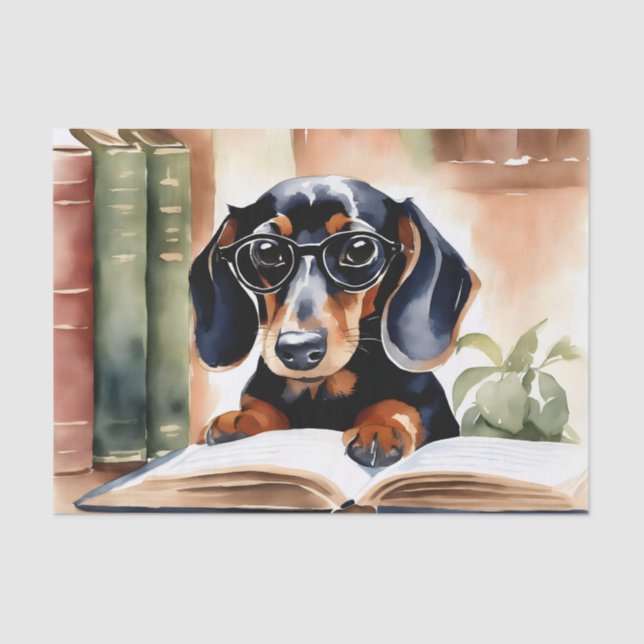 Dachshund in Watercolor Art Tissue Paper (Front)