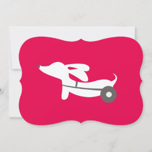 Dachshund in Wheels Wheel Chair Valentine's Day Holiday Card