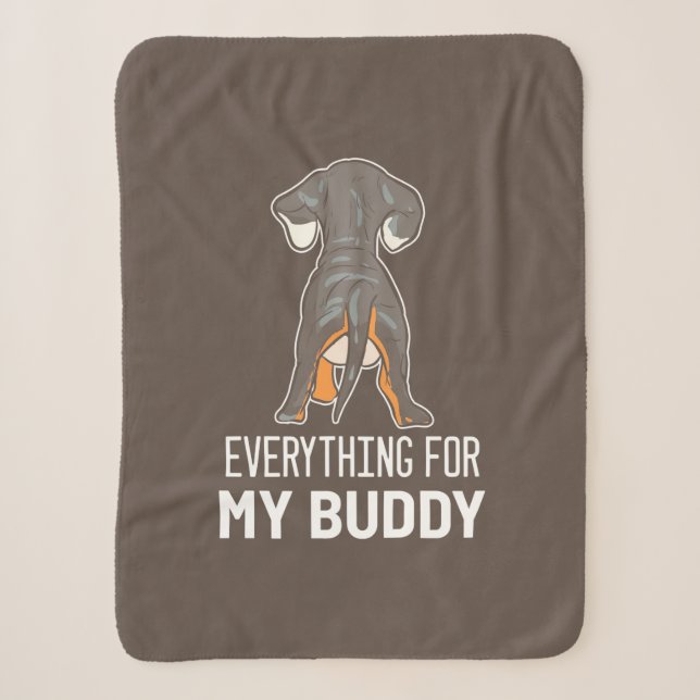 Dachshund Is My Buddy Sherpa Blanket (Front)