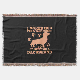Dachshund Is My True Friend Throw Blanket