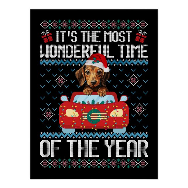 Dachshund It's The Most Wonderful Time Of The Time Poster (Front)