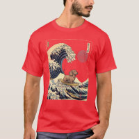 Dachshund Kanagawa Japanese Surfing Wave girl
