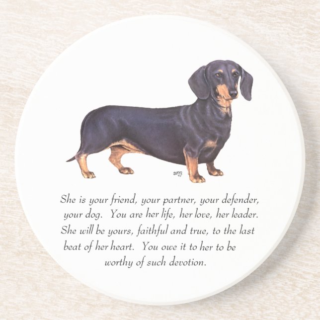 Dachshund Keepsake - Female Coaster (Front)