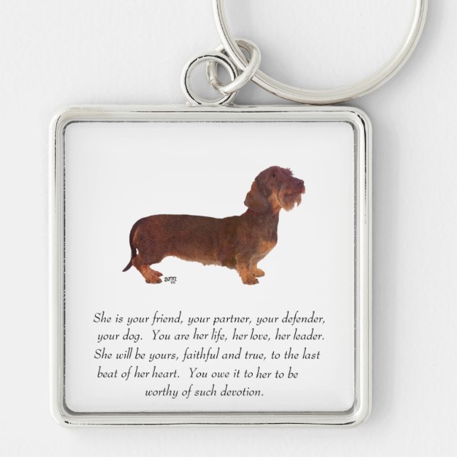 Dachshund Keepsake - Female Key Ring (Front)