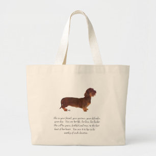 Dachshund Keepsake - Female Large Tote Bag