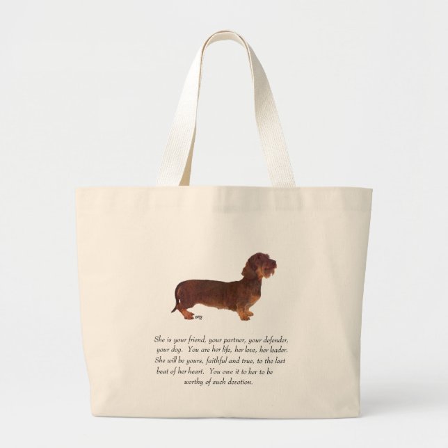 Dachshund Keepsake - Female Large Tote Bag (Front)