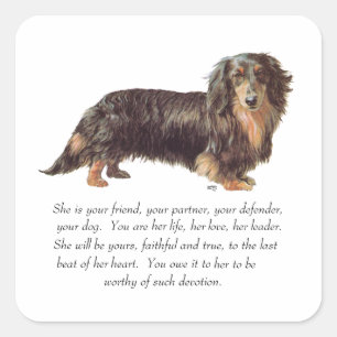 Dachshund Keepsake - Female Square Sticker