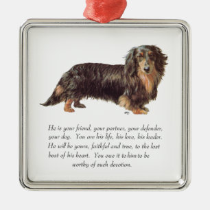 Dachshund Keepsake - Male Metal Tree Decoration