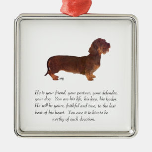 Dachshund Keepsake - Male Metal Tree Decoration