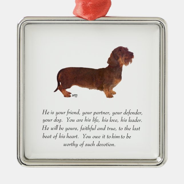 Dachshund Keepsake - Male Metal Tree Decoration (Front)