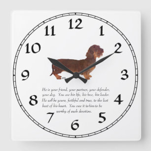 Dachshund Keepsake - Male Square Wall Clock
