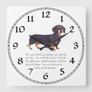 Dachshund Keepsake - Male Square Wall Clock