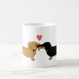 Dachshund Kiss with Heart Wiener Dogs in Love Coffee Mug