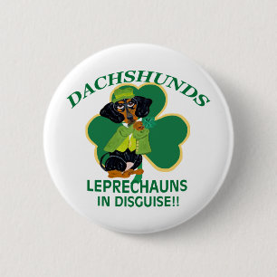 Dachshund Leprechaun 6 Cm Round Badge