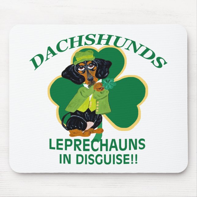 DACHSHUND LEPRECHAUN MOUSE MAT (Front)