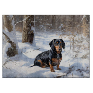 Dachshund Let It Snow Christmas Cutting Board