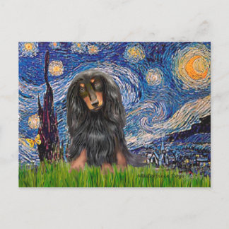 Dachshund (LHBT) - Starry Night Postcard