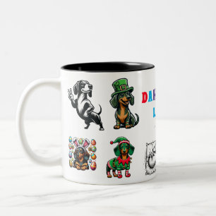 Dachshund Life Animal Lover Gift Two-Tone Coffee Mug