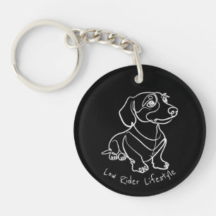 Dachshund Line Art - Low Rider Lifestyle Key Ring