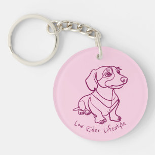 Dachshund Line Art - Low Rider Lifestyle Key Ring