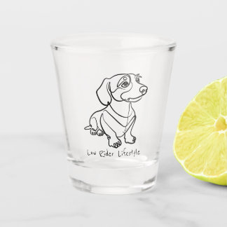 Dachshund Line Art - Low Rider Lifestyle Shot Glass