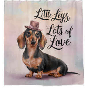 Dachshund Little Legs Lots of Love Shower Curtain