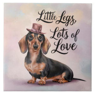 Dachshund Little Legs Lots of Love Tile
