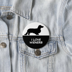 Dachshund Long Hair - Silhouette 1 7.5 Cm Round Badge