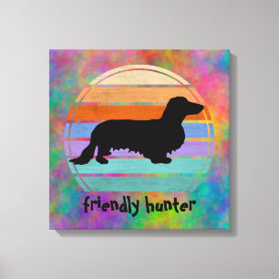 Dachshund Long Hair - Silhouette 1 Canvas Print